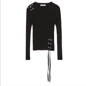 Zara black ribbed sweater